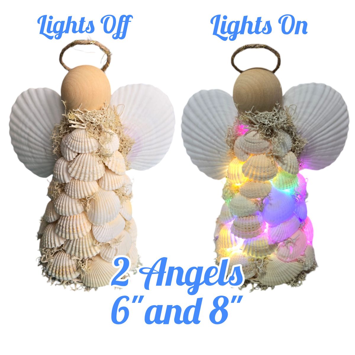 Lighted Seashell Angels (2)