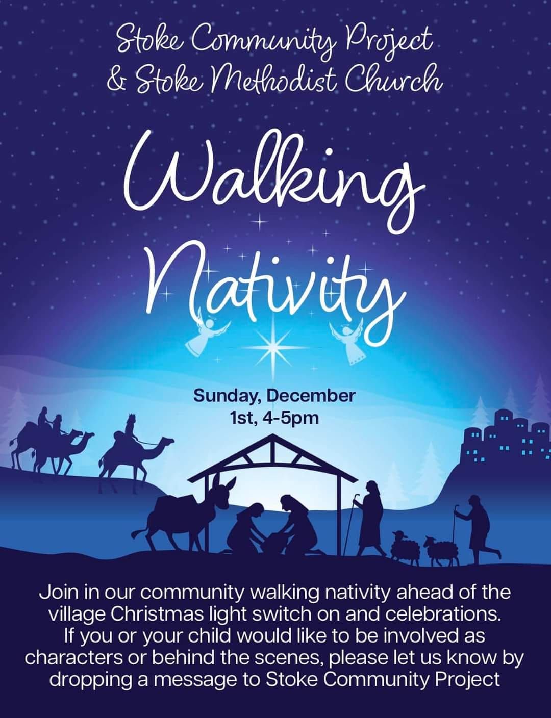 Christmas lights switch on and nativity walk 