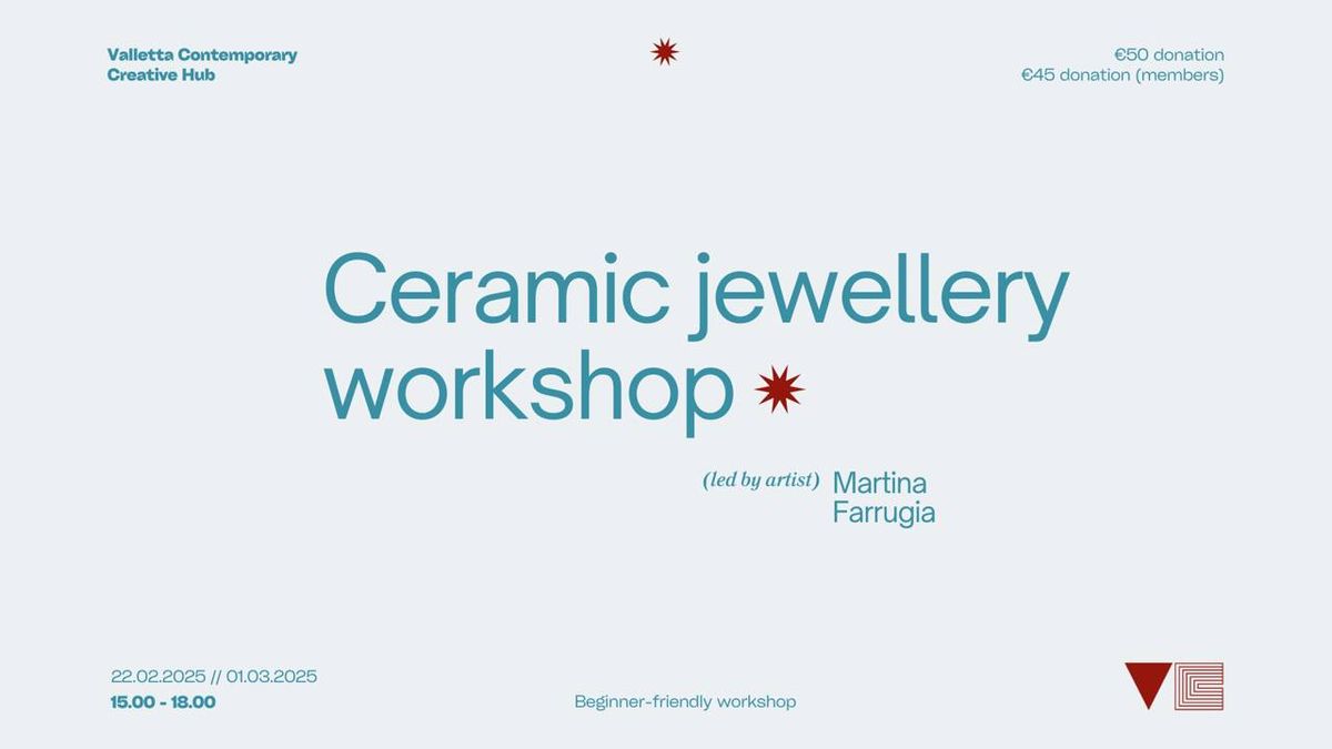 Ceramic Jewellery Workshop - Session 2