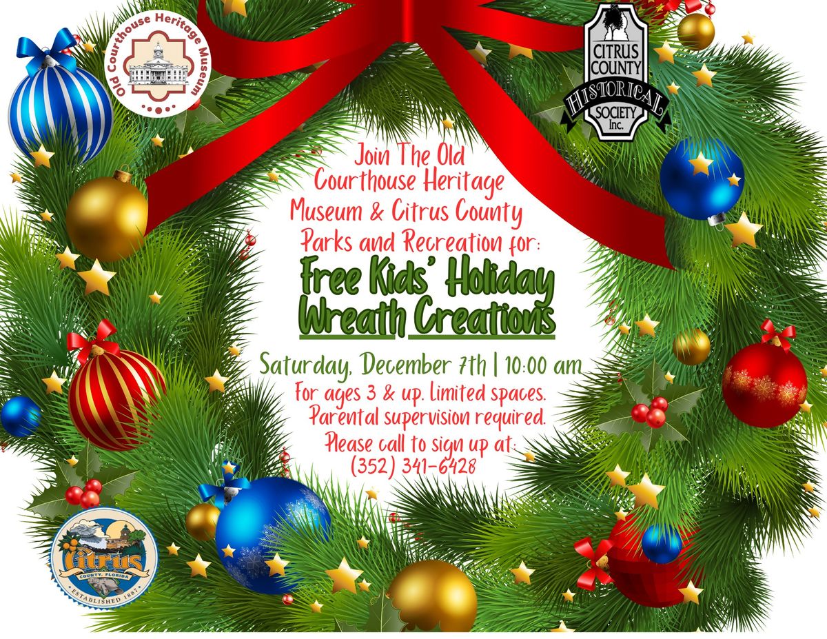 Free Kids' Event: Holiday Wreath Creations