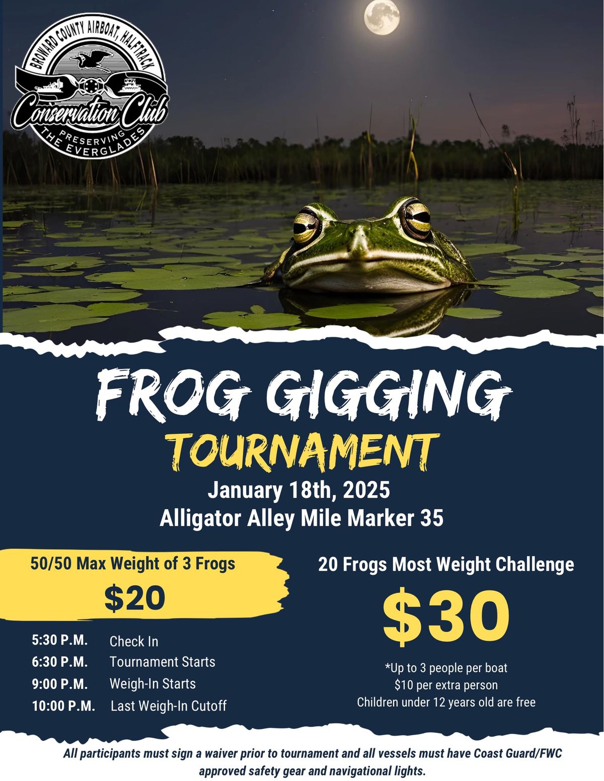 \ud83d\udc38Frog Gigging tournament \ud83d\udc38