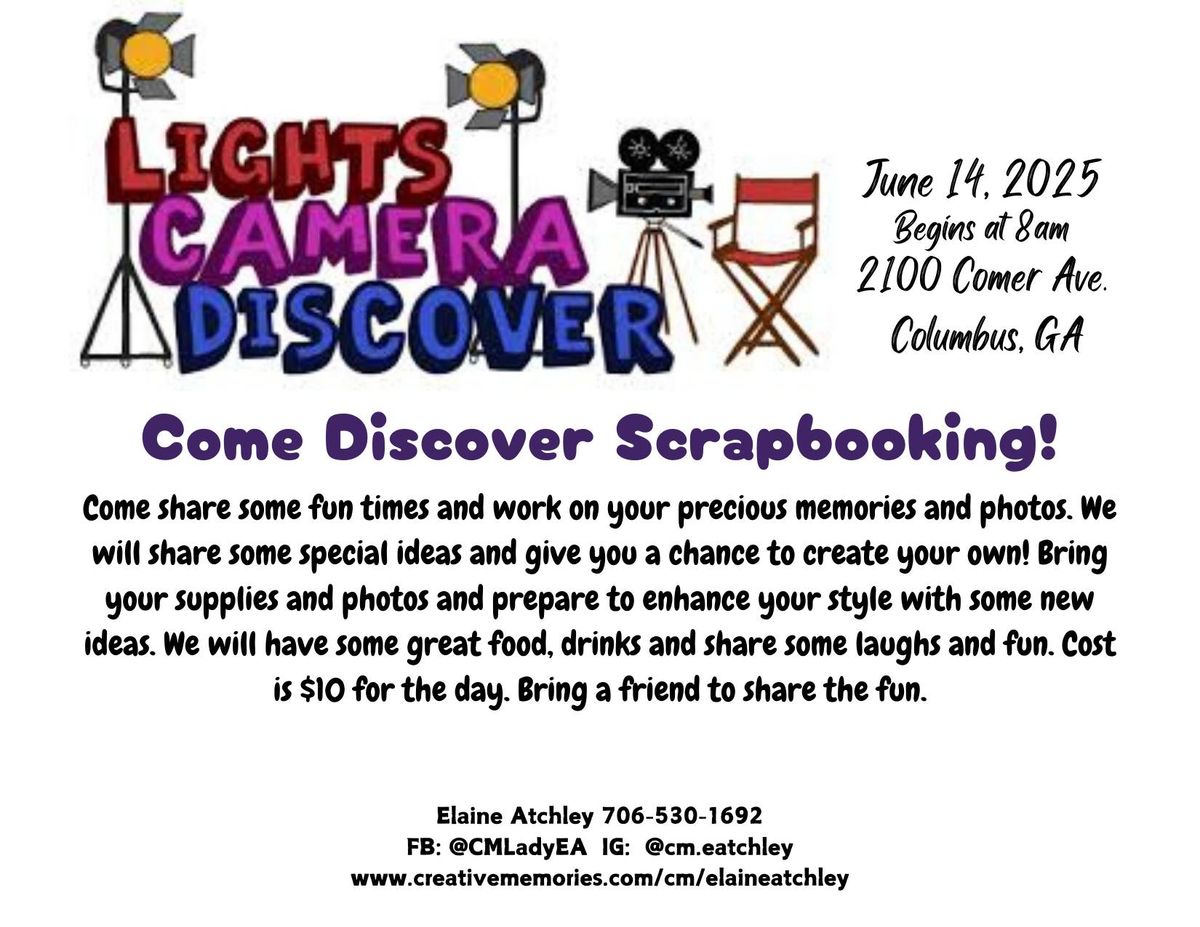 Lights, Camera, Discover Scrapbooking Crop