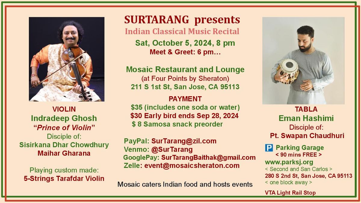 Indian classical Violin Recital with Indradeep Ghosh and Eman Hashimi