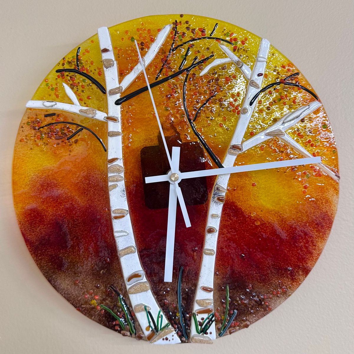 Fused Glass Birch Tree Clock\/Suncatcher Workshop