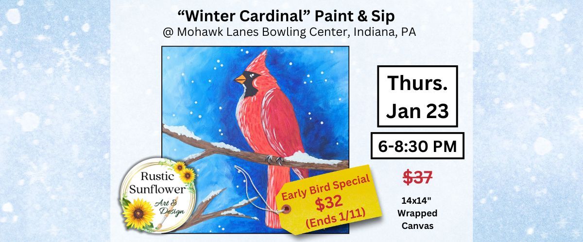 Winter Cardinal Paint & Sip