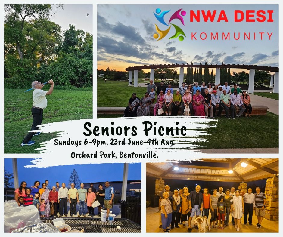 Seniors Picnic, weekly on Sundays 6pm-9pm