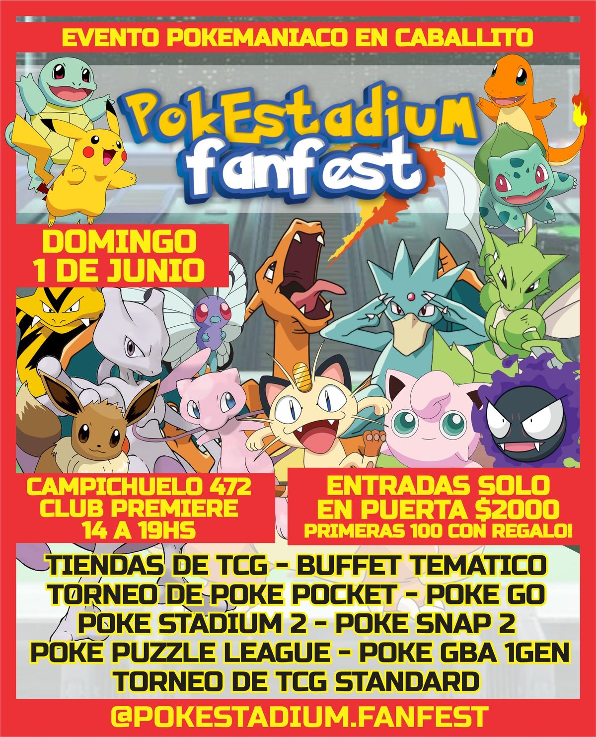 POKE STADIUM FANFEST + DOMINGO 18 DE MAYO EN CABALLITO + DIA PARA POKEFANATICOS!