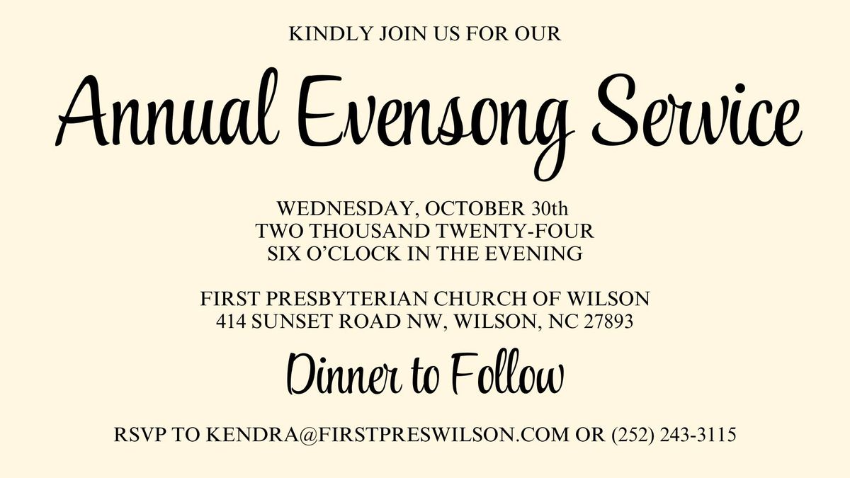 Annual Evensong Service