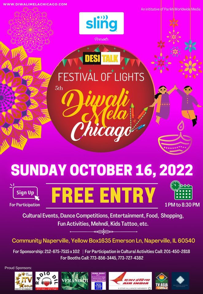 5th Annual Diwali Mela Chicago, The Yellow box Christian Church