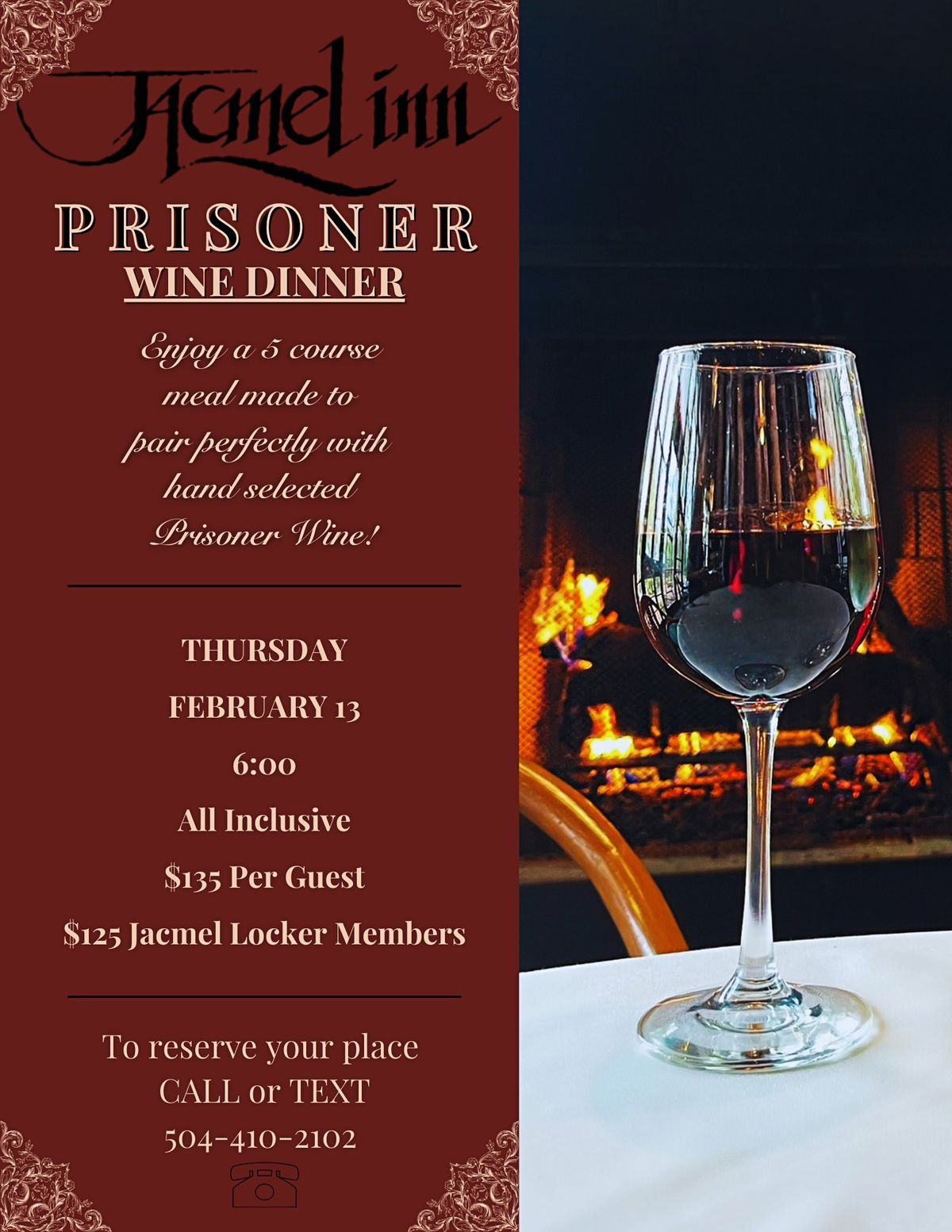 Prisoner Wine Dinner\ud83c\udf77