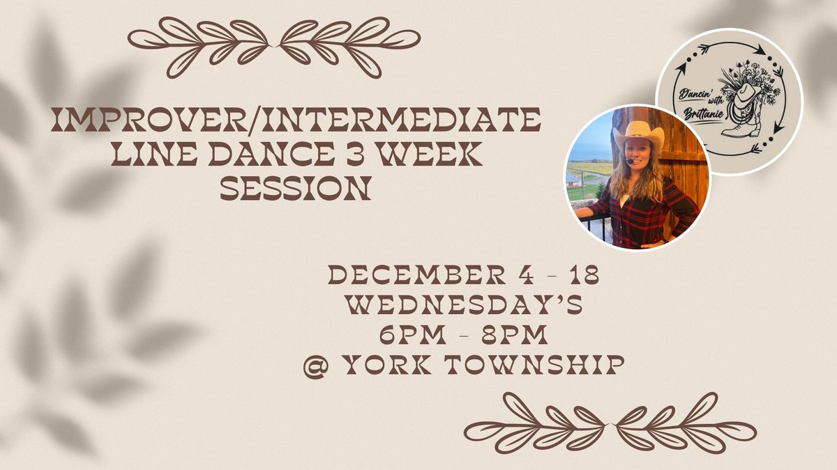 York Township Improver\/Intermediate Line Dance 3 Week Session