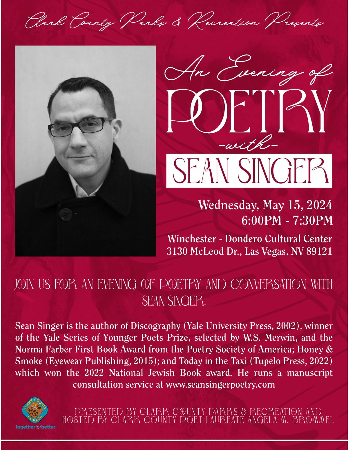 An Evening of Poetry with Sean Singer