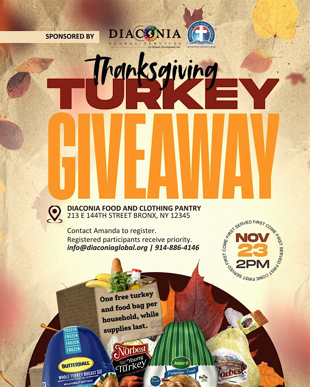 Thanksgiving Turkey &  Food Giveaway