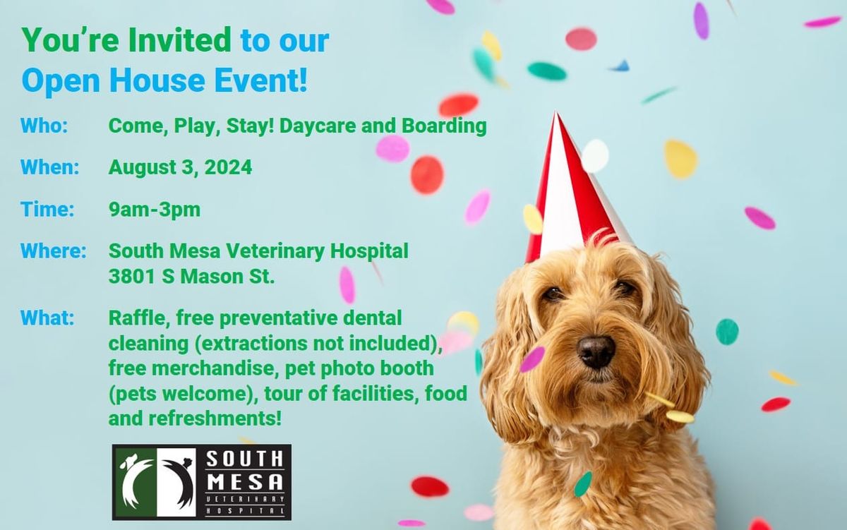 Open House for Come, Play, Stay! Daycare and Boarding