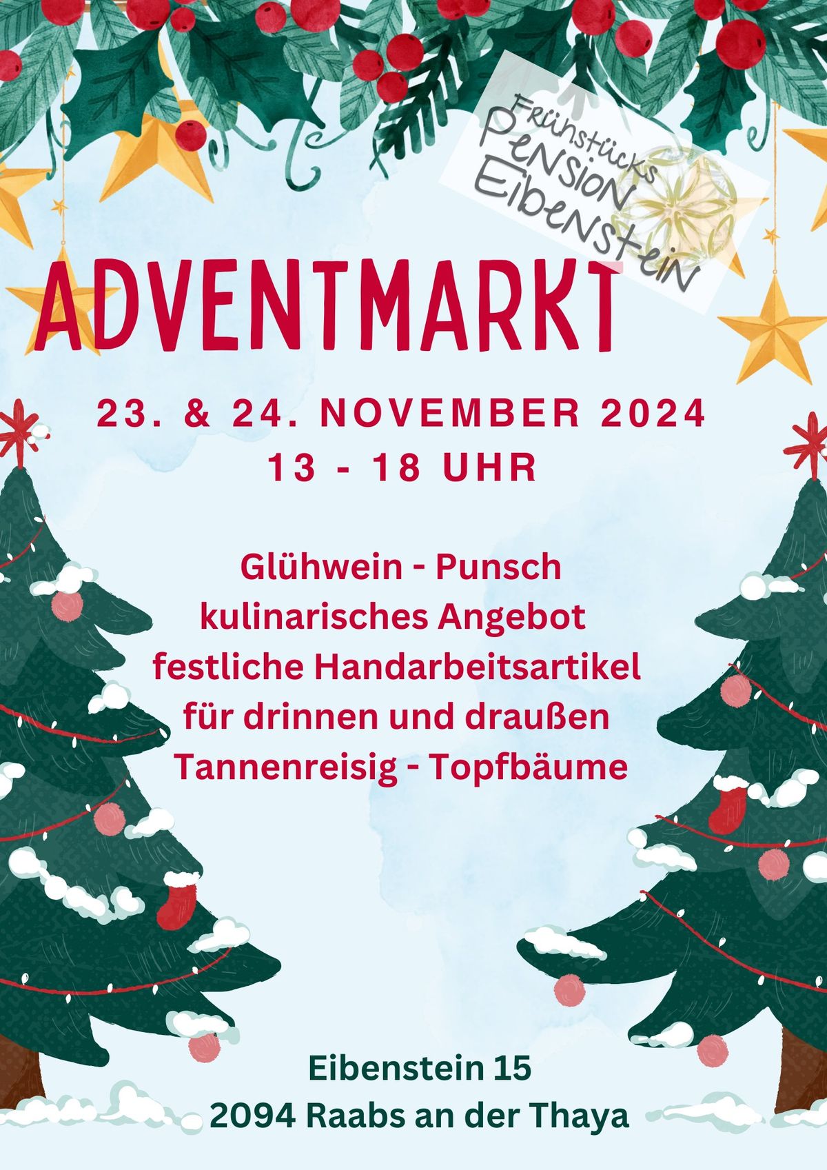 ADVENTMARKT im Hof der Fr\u00fchst\u00fcckspension Eibenstein