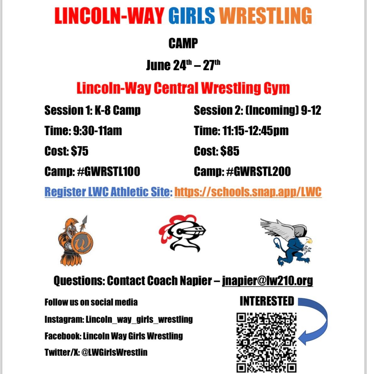 Inaugural ALL GIRLS Wrestling Camp