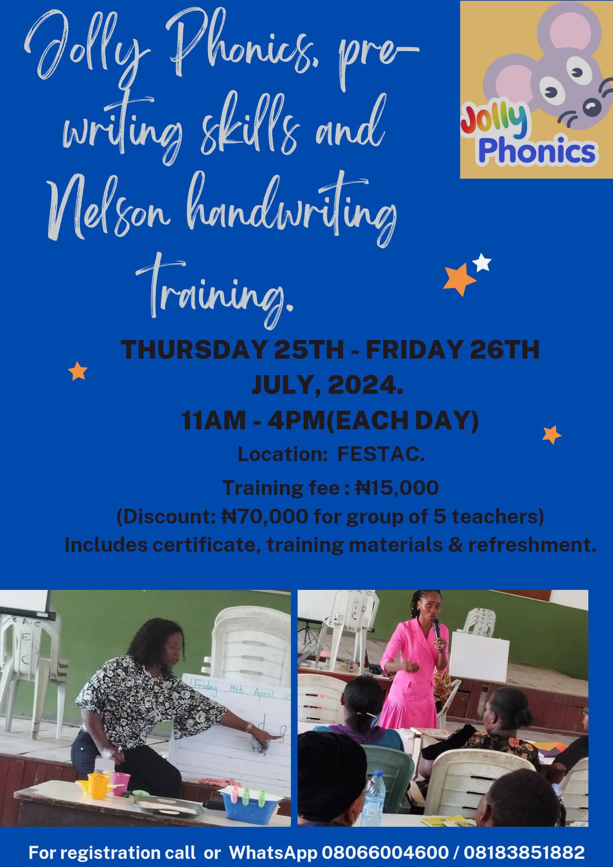 JOLLY PHONICS AND NELSON HANDWRITING TRAINING 