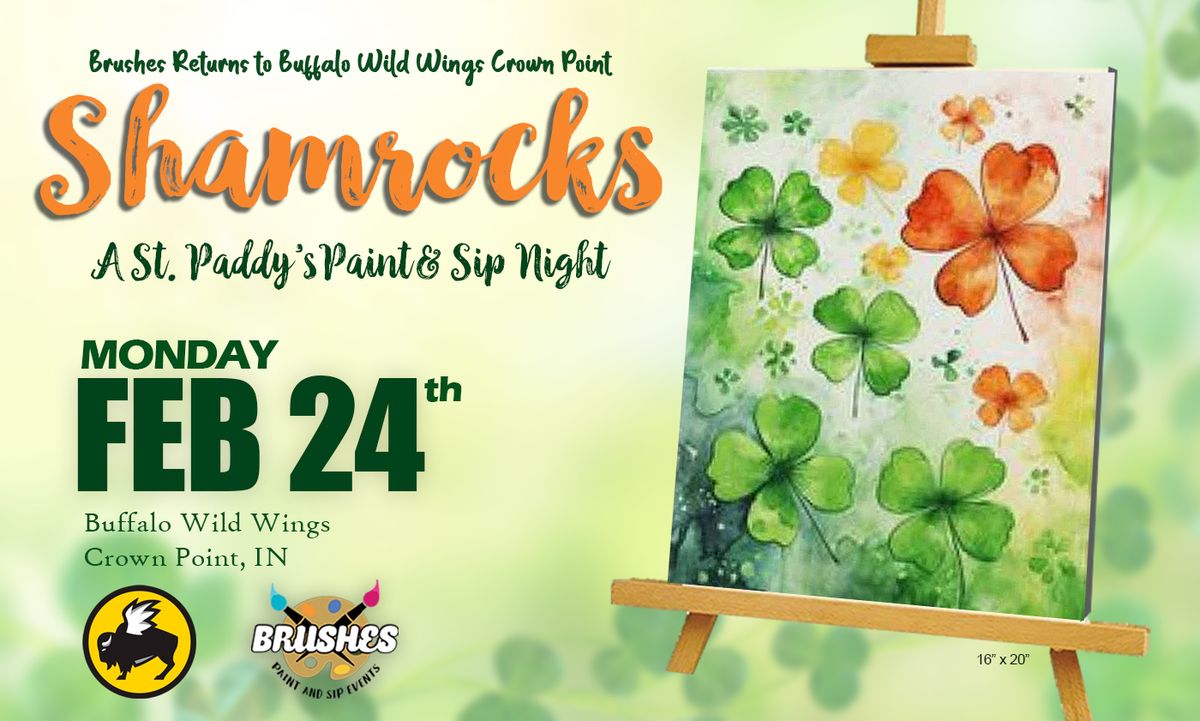 Shamrocks Paint & Sip Event at Buffalo Wild Wings Crown Point