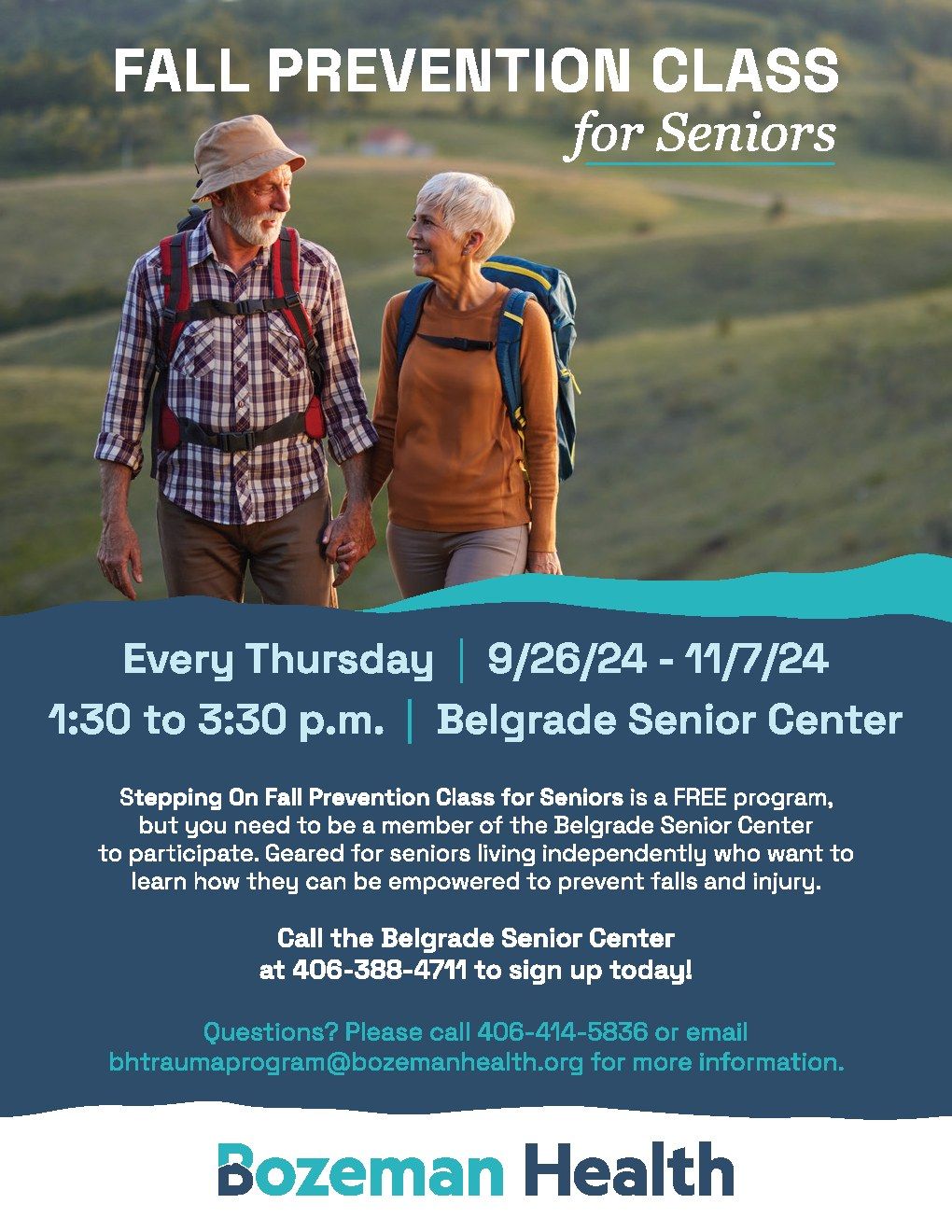 Stepping On Fall Prevention Classes with Bozeman Health Trauma Services 