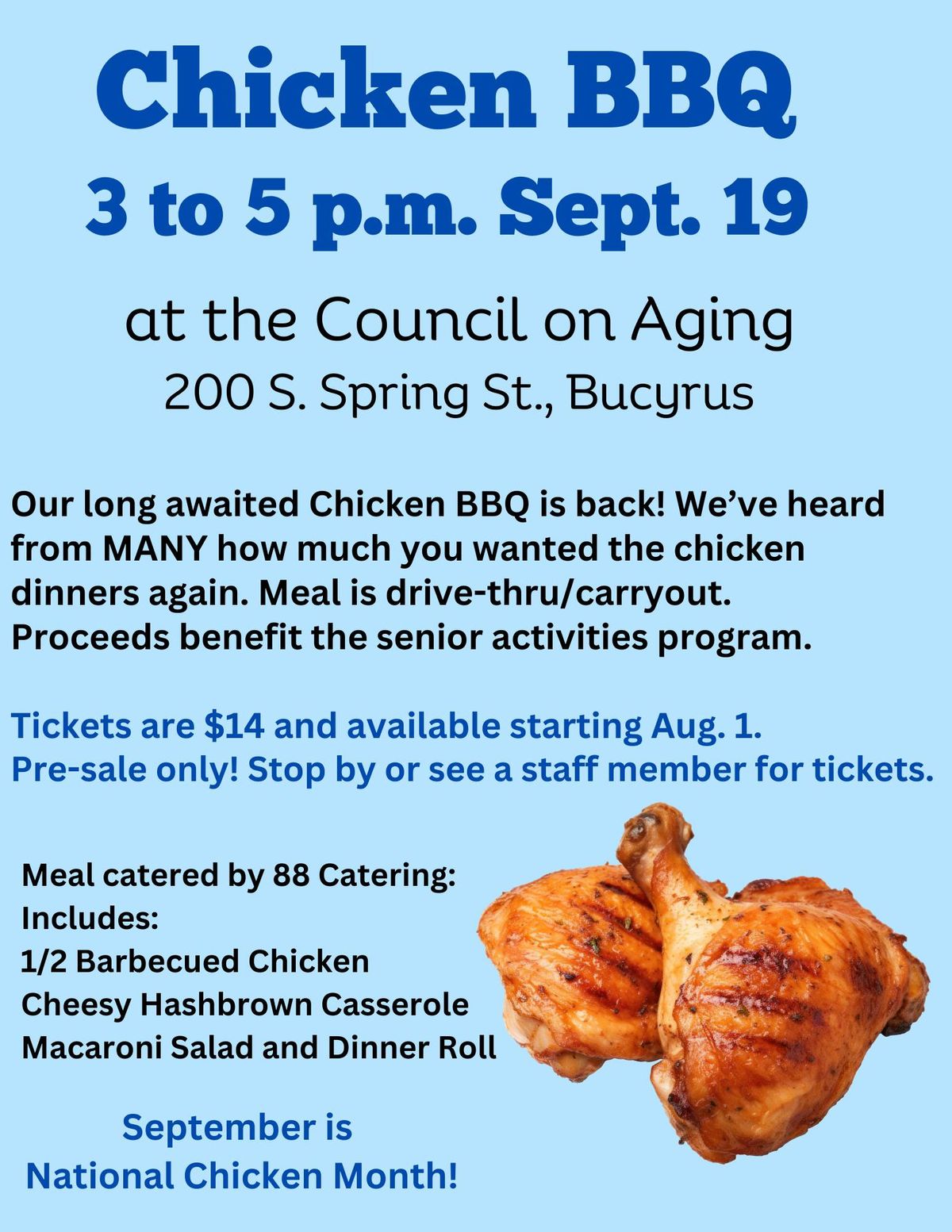 CCCOA Chicken BBQ Fundraiser