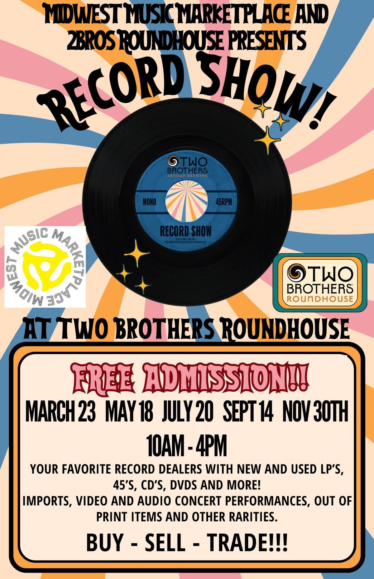 Roundhouse Record Show in Aurora! (Roundhouse Cafe) 