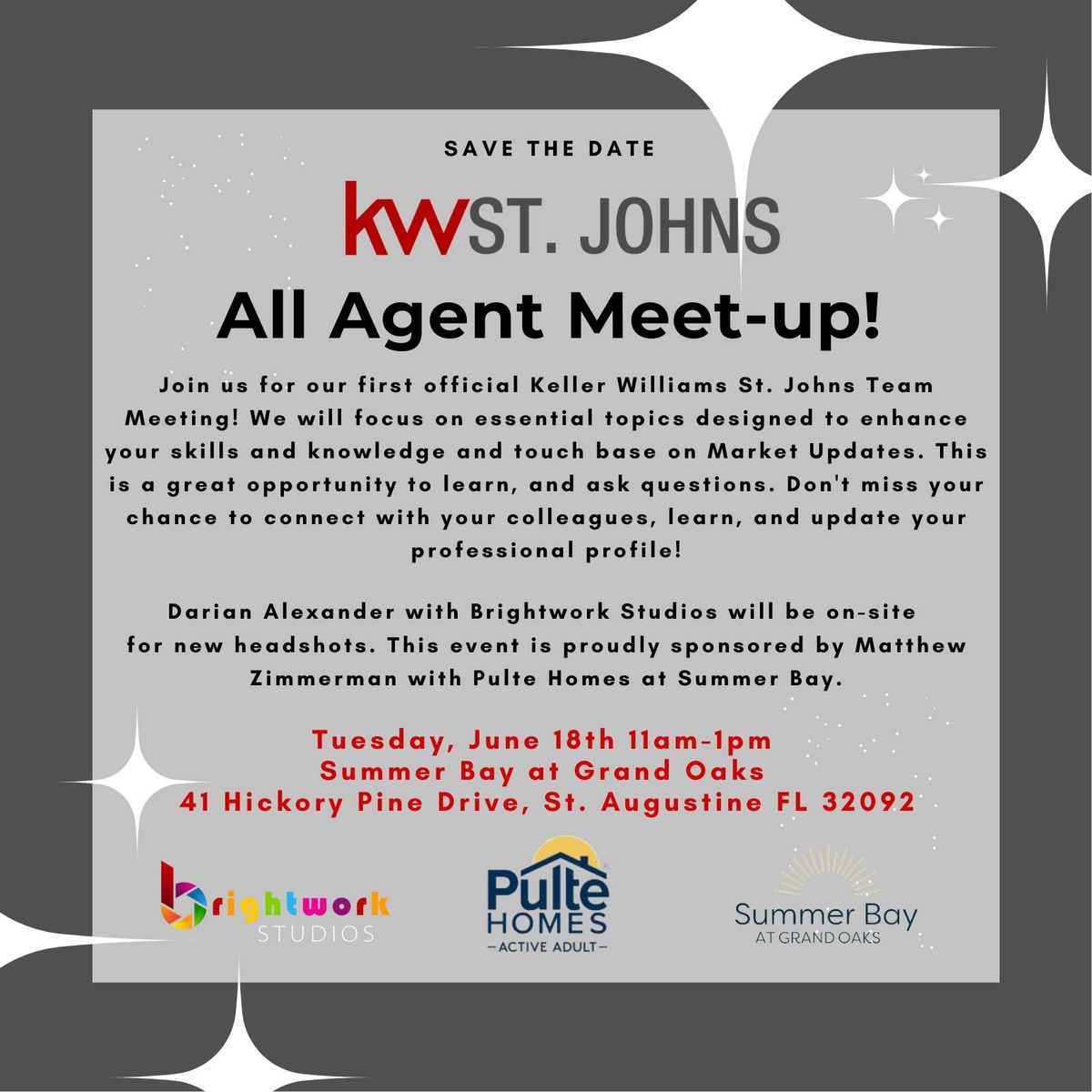 KW St. Johns Monthly All Agent Meet-up!