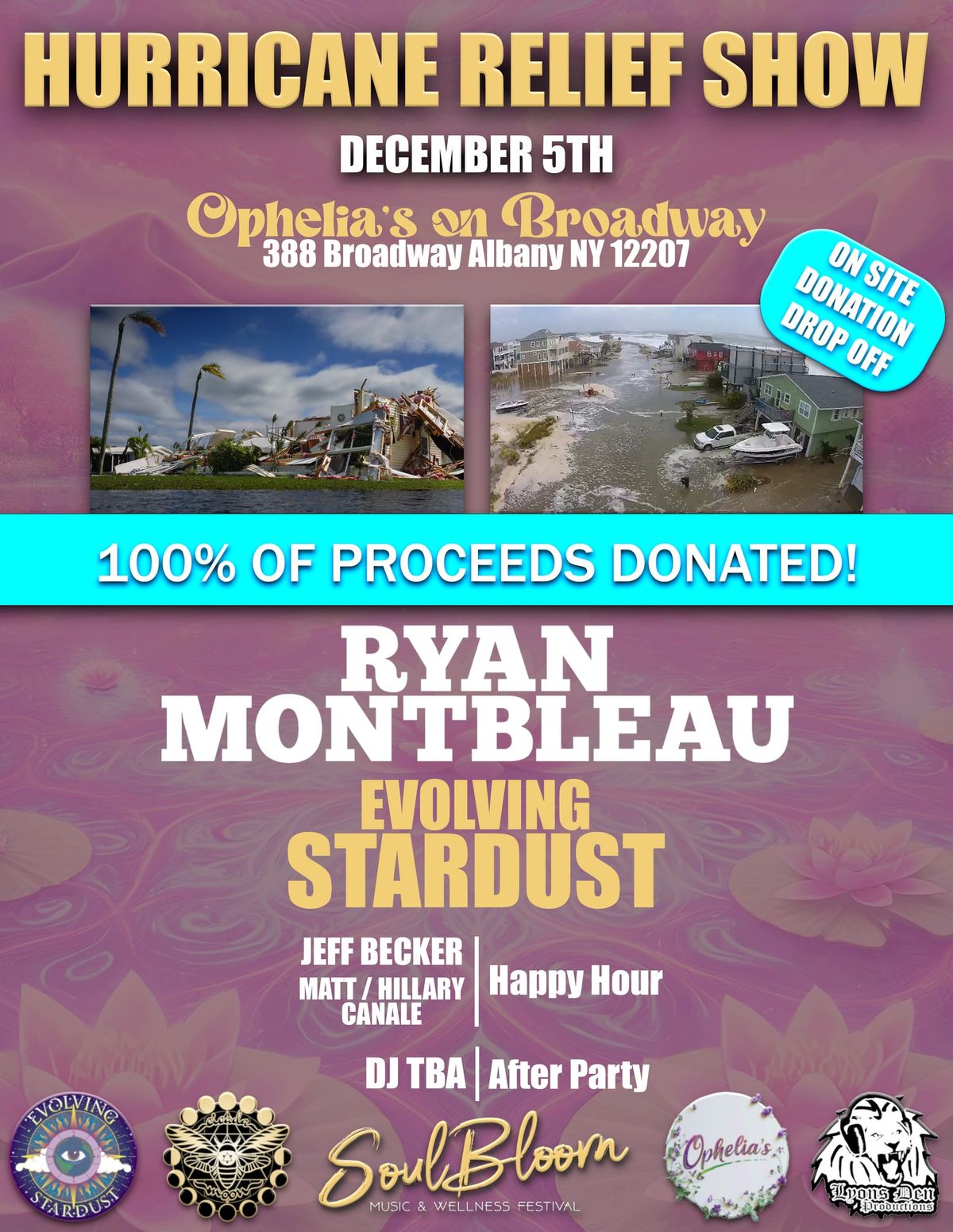 Hurricane Relief Show ft. Ryan Montebleau wsg Evolving Stardust