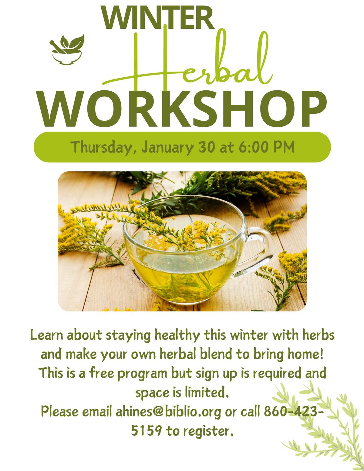 Herbal Workshop: Herbs for Winter Health