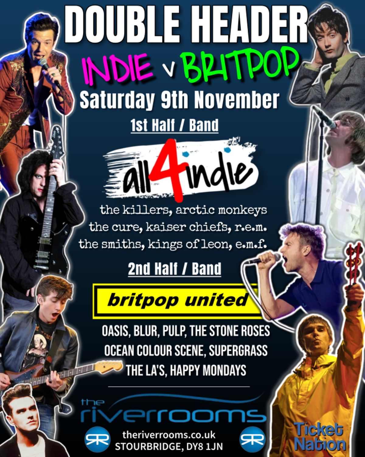 Double Headliner Live Gig: BRITPOP v INDIE | All4Indie v Britpop United