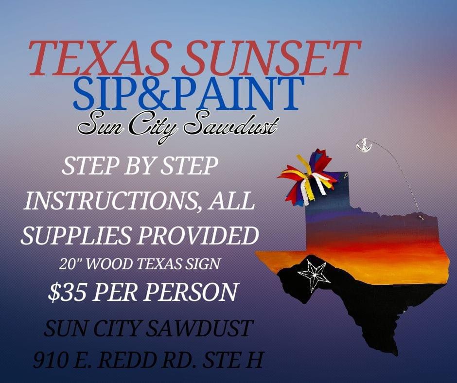 Texas Sunset Painting Wood