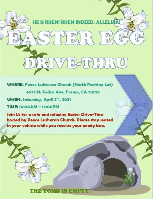 Easter Egg Drive Thru 4672 N Cedar Ave Fresno Ca 93726 1001 United States 3 April 2021 Easter Events In Fresno 2022