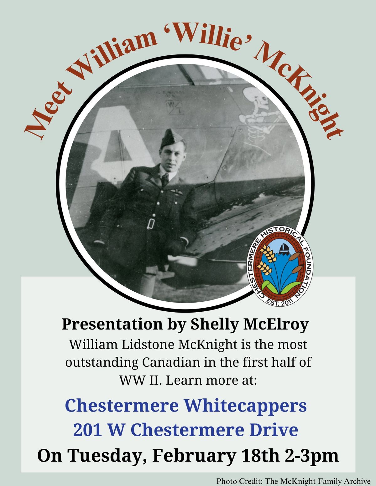 'Meet William (Willie) McKnight' Tues Feb 18 2025 2-3pm 