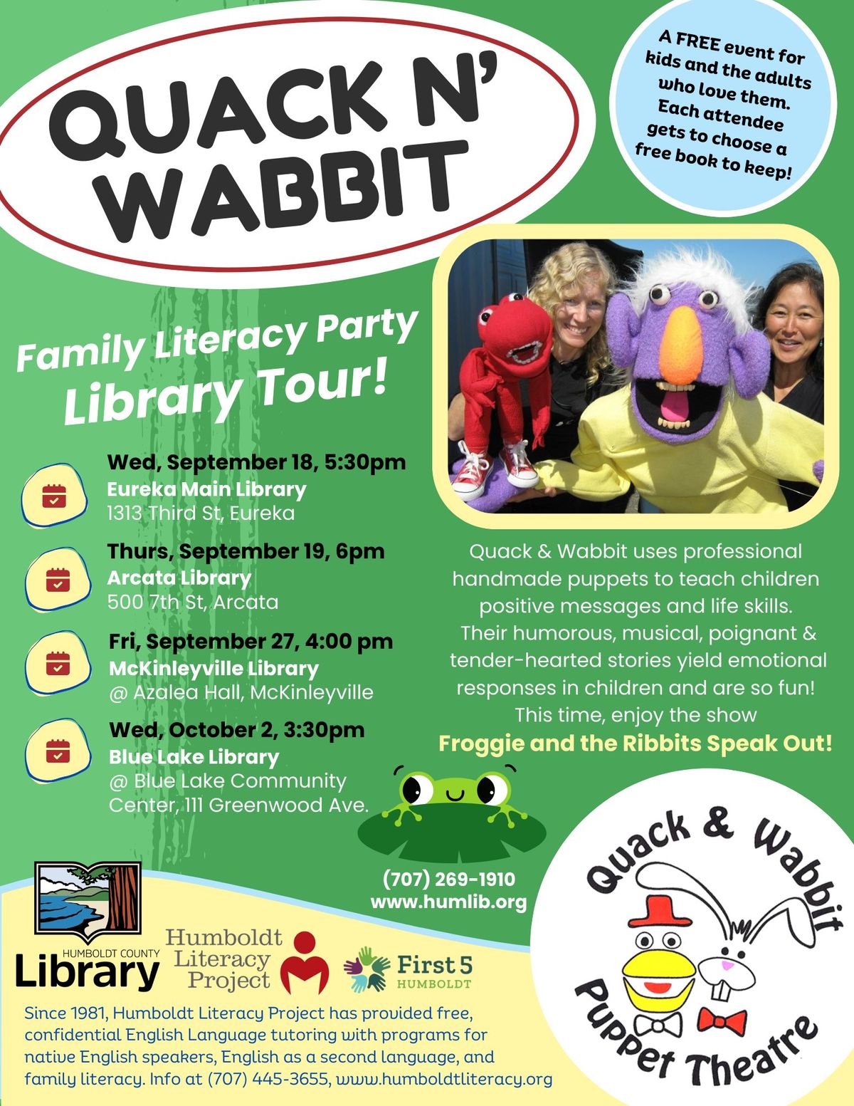 Quack N' Wabbit Family Literacy Tour