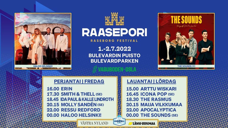 Raasepori Festival - Raseborg Festival 2022, Bulevardin puisto, Espoo, 1  July to 3 July