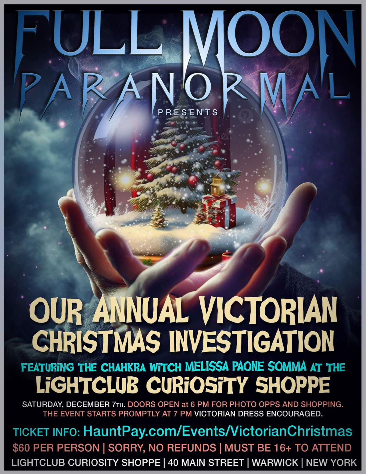 Annual Victorian Christmas Paranormal Investigation