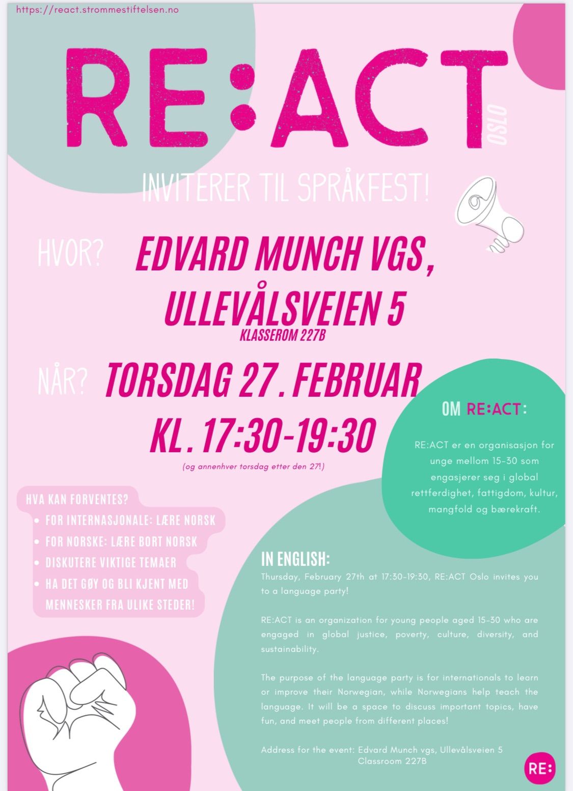 RE:ACT Oslo: Spr\u00e5kfest! 