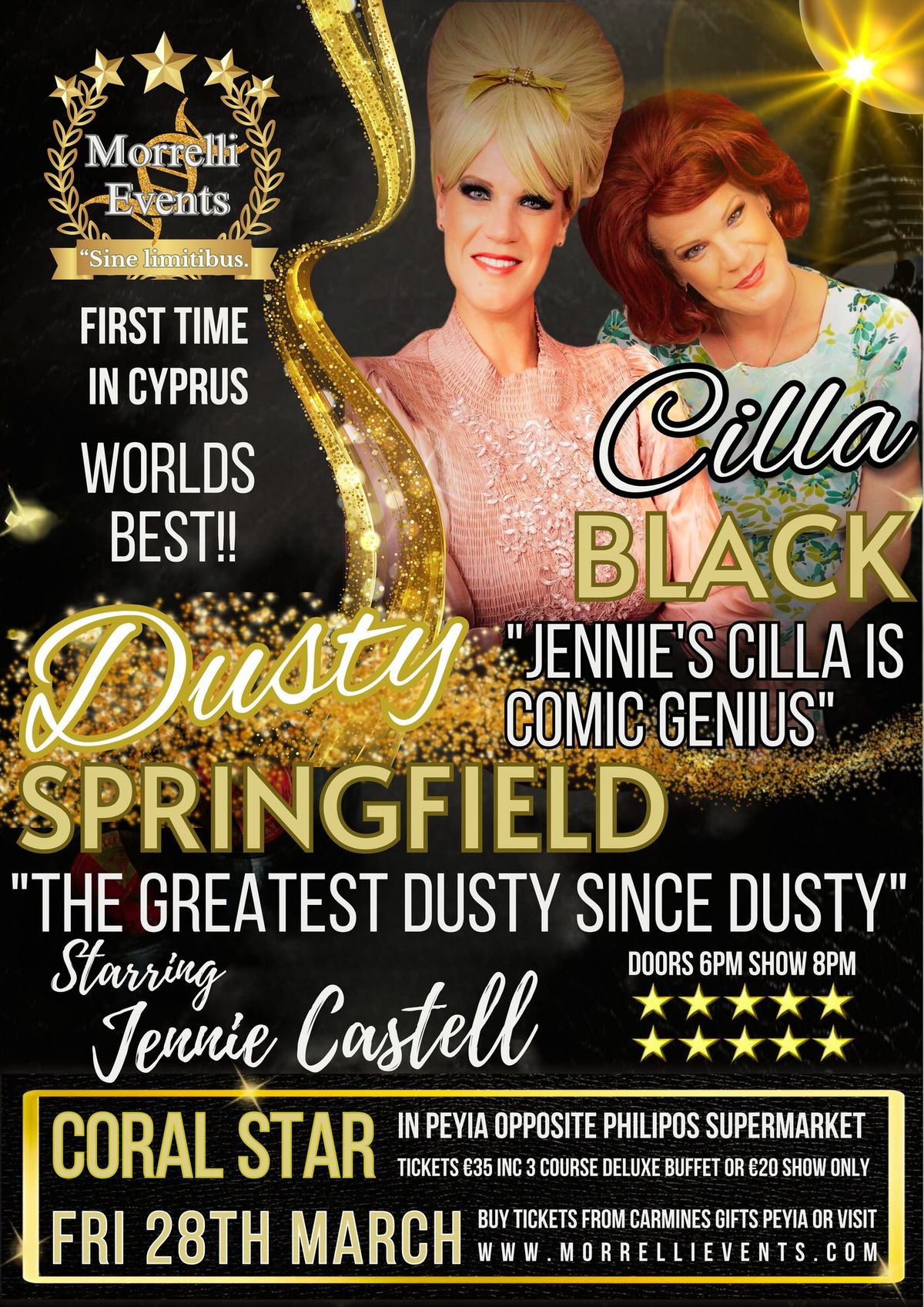 WORLDS BEST! DUSTY SPRINGFIELD & CILLA BLACK Tribute Shows. First Time in Cyprus! ''Superb'' TStage 