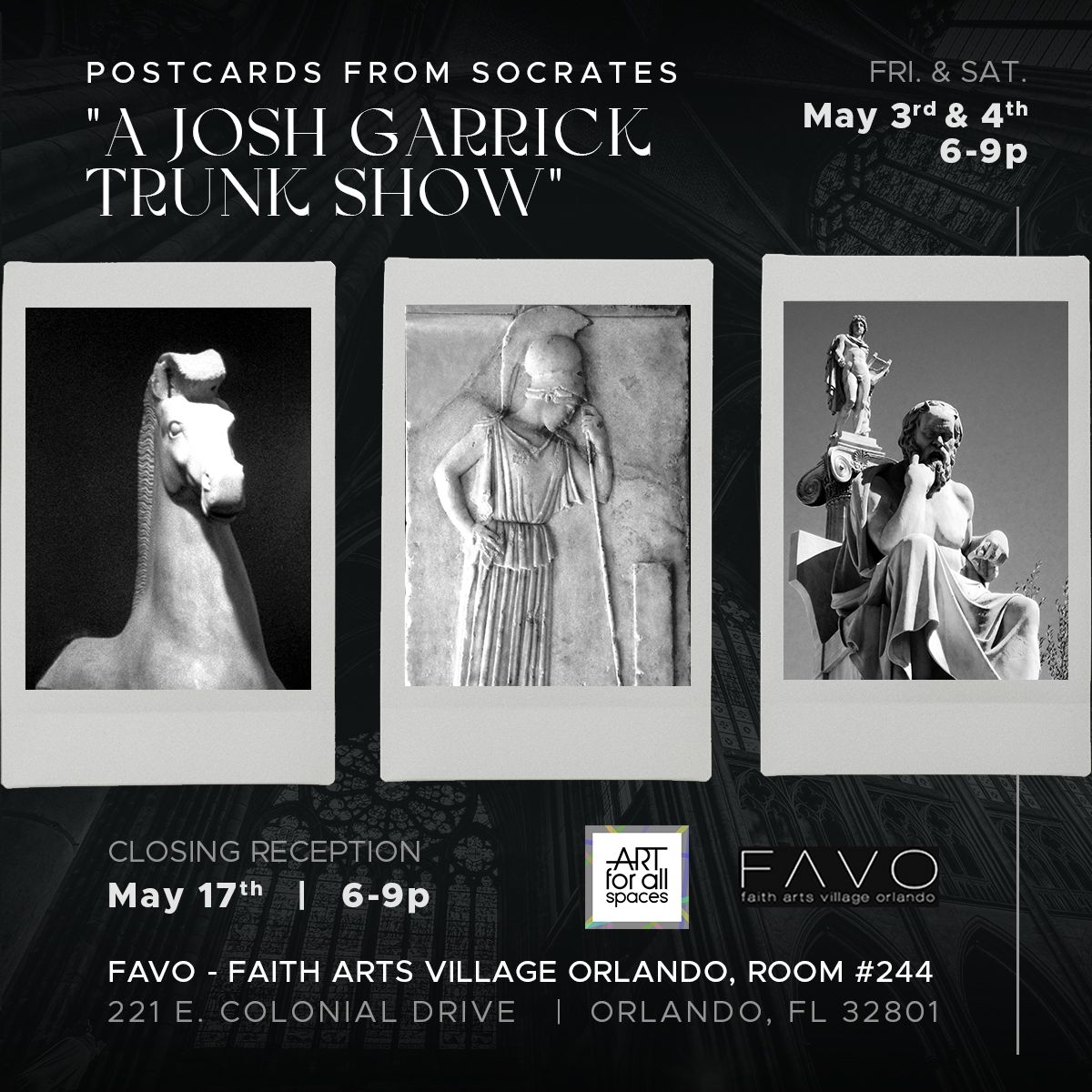 Josh Garrick's Classical Trunk Show \u201cPostCards from Socrates\u201d