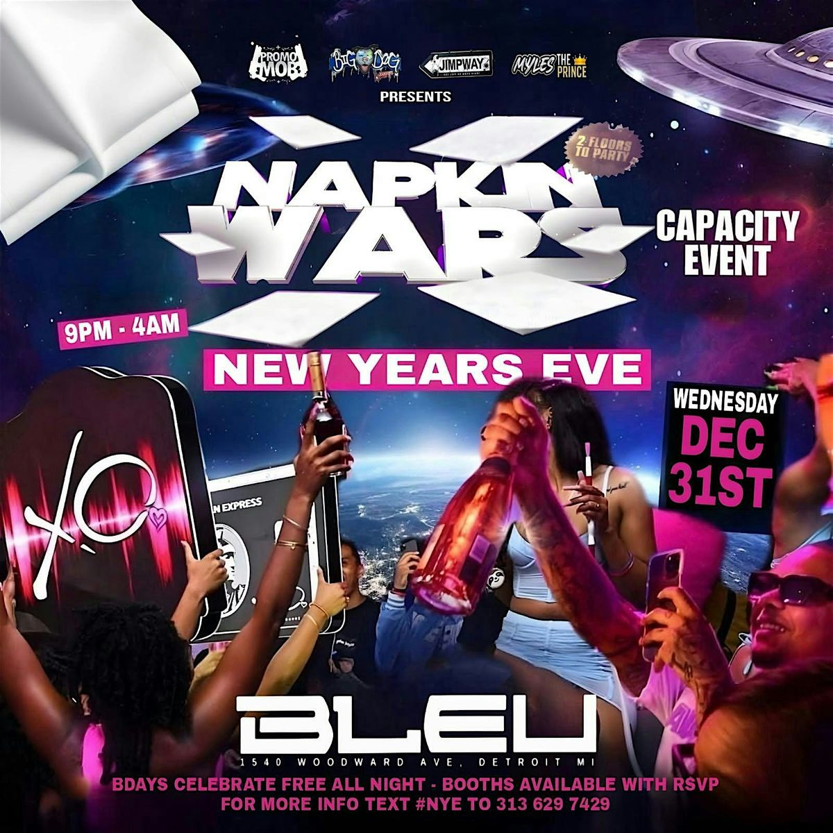 New Years Eve 2026 (+21) Club Bleu Detroit  (Everyone Free B4 10PM w\/ RSVP)