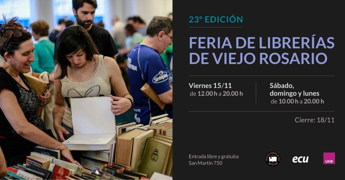 23 edici\u00f3n de Feria de Librer\u00edas de Viejo de Rosario