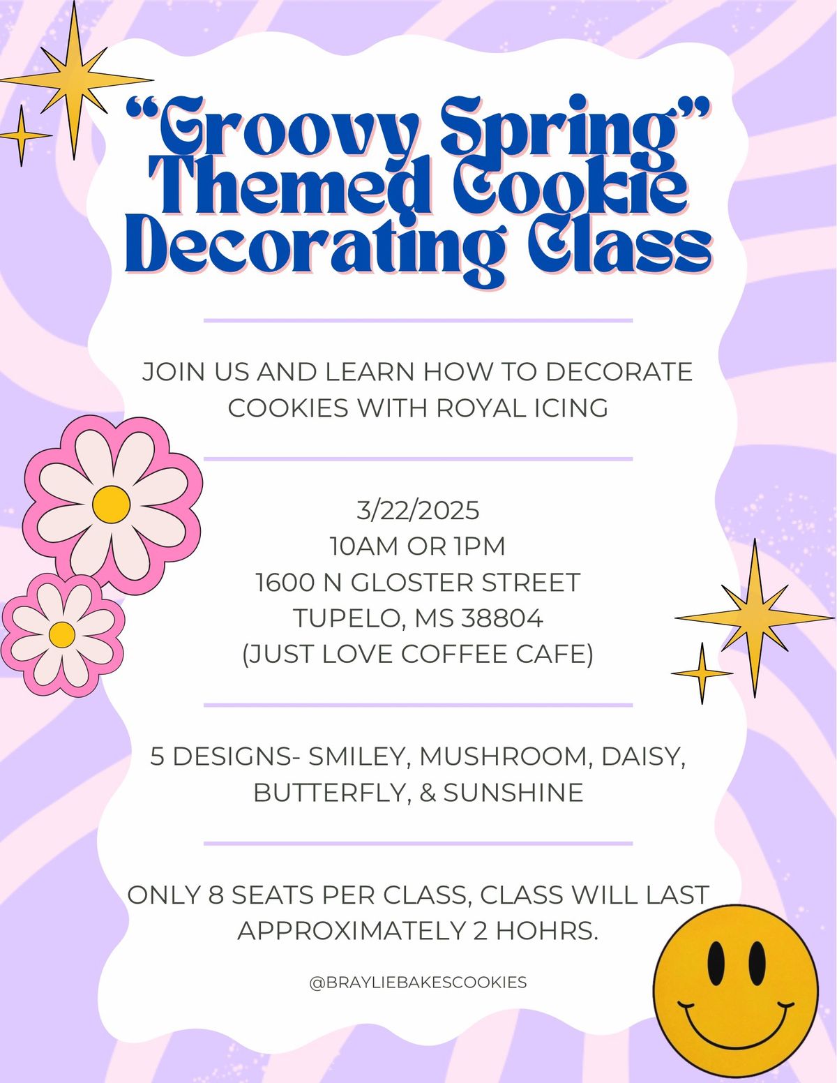 \u201cGroovy Spring\u201d cookie decorating class!