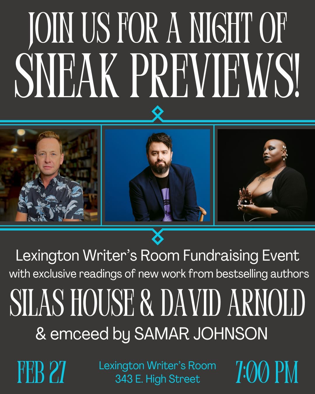 An Evening of SNEAK PREVIEWS (featuring Silas House and David Arnold)