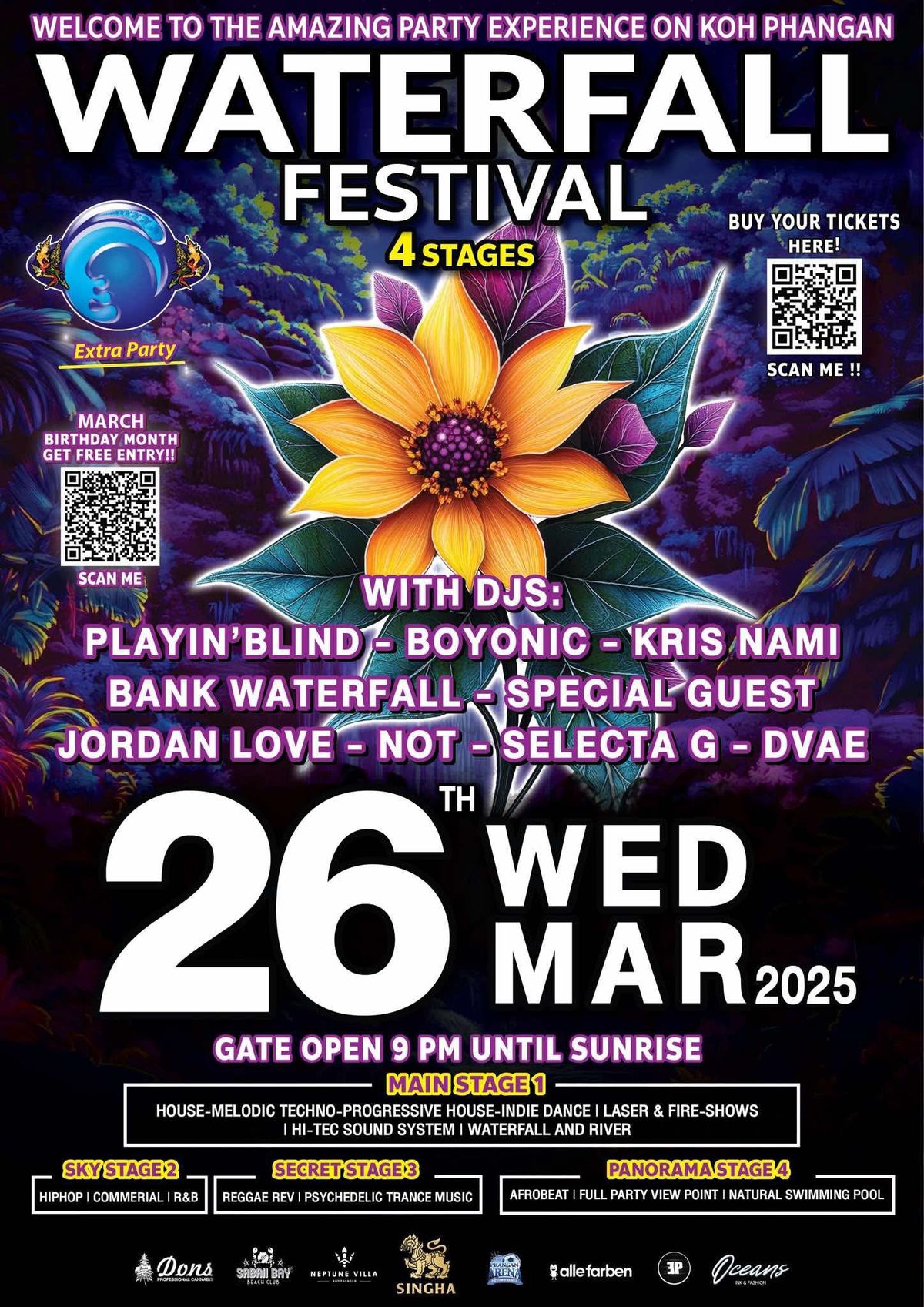 March 26th 2025 Extra Waterfall Festival Koh Phangan (Special Edition)