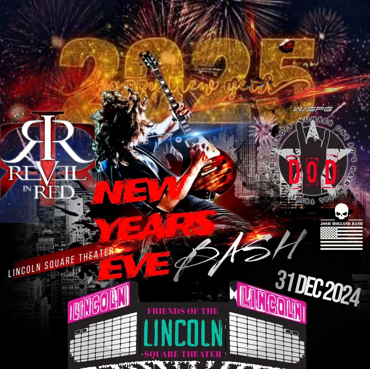 New Year\u2019s Eve w\/Revel in Red, Decade of Decadence w\/spg Josh Holland Band Lincoln Square Theater