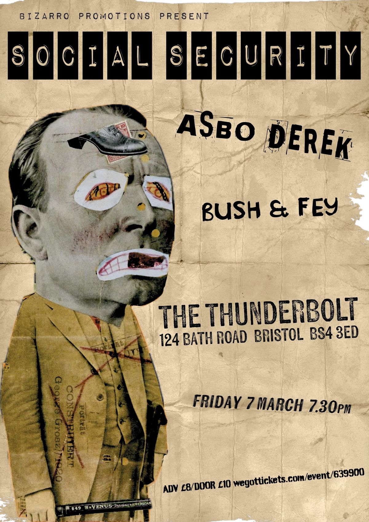 Social Security, Asbo Derek + Bush & Fey, Friday 7th March, The Thunderbolt, Bristol