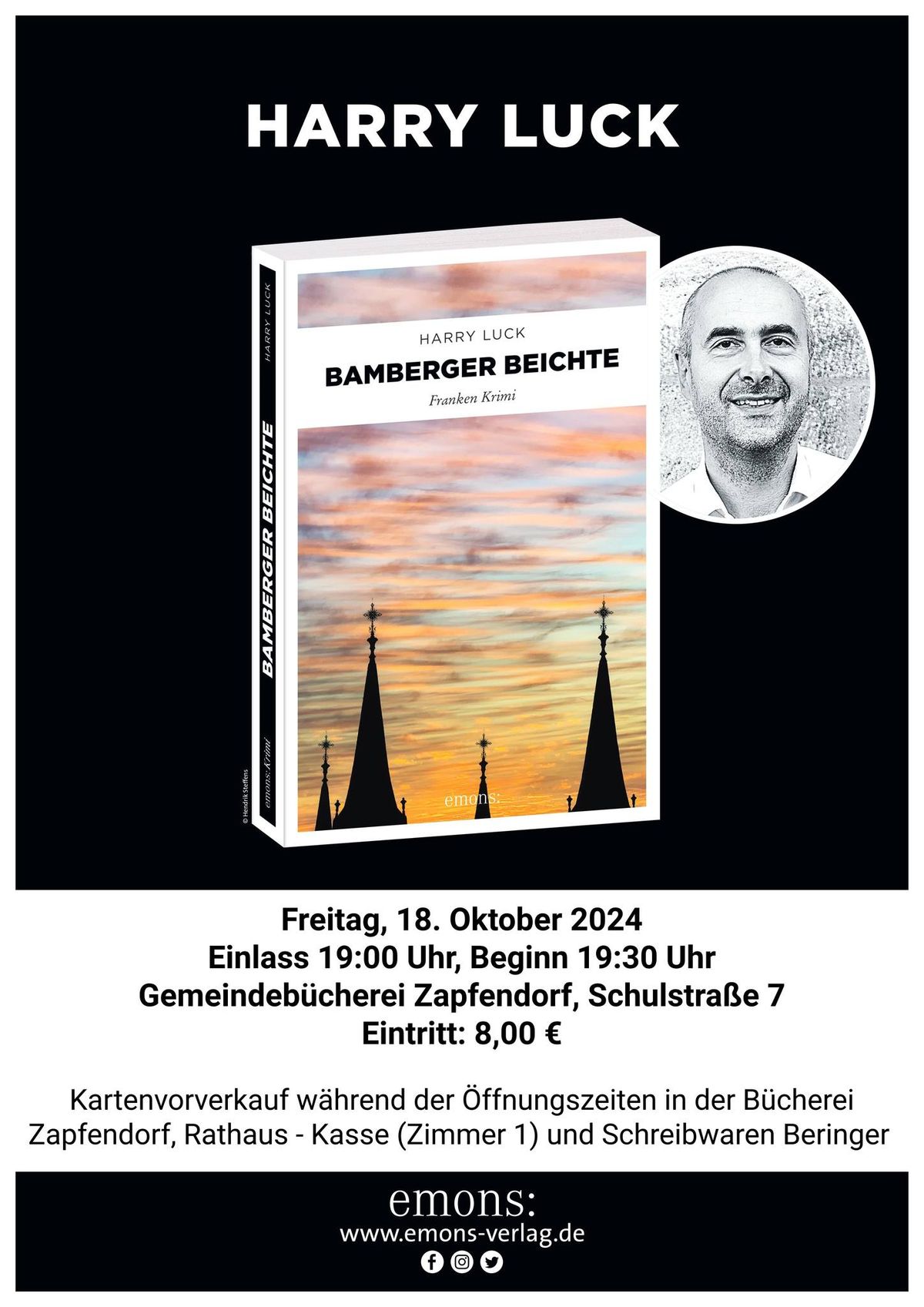  Lesung Franken-Krimi \u201eBamberger Beichte\u201c von Autor Harry Luck