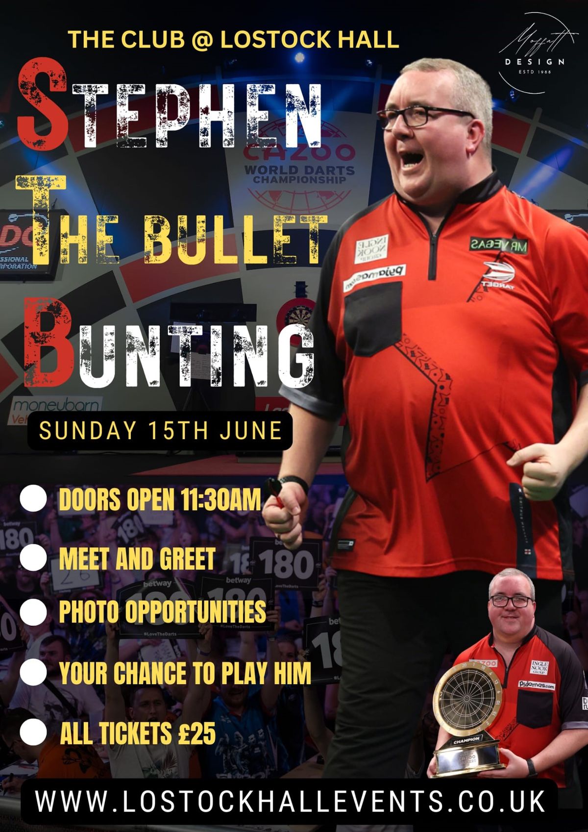 Stephen Bunting Returns - Sunday 15th June - Entry tickets \u00a325 