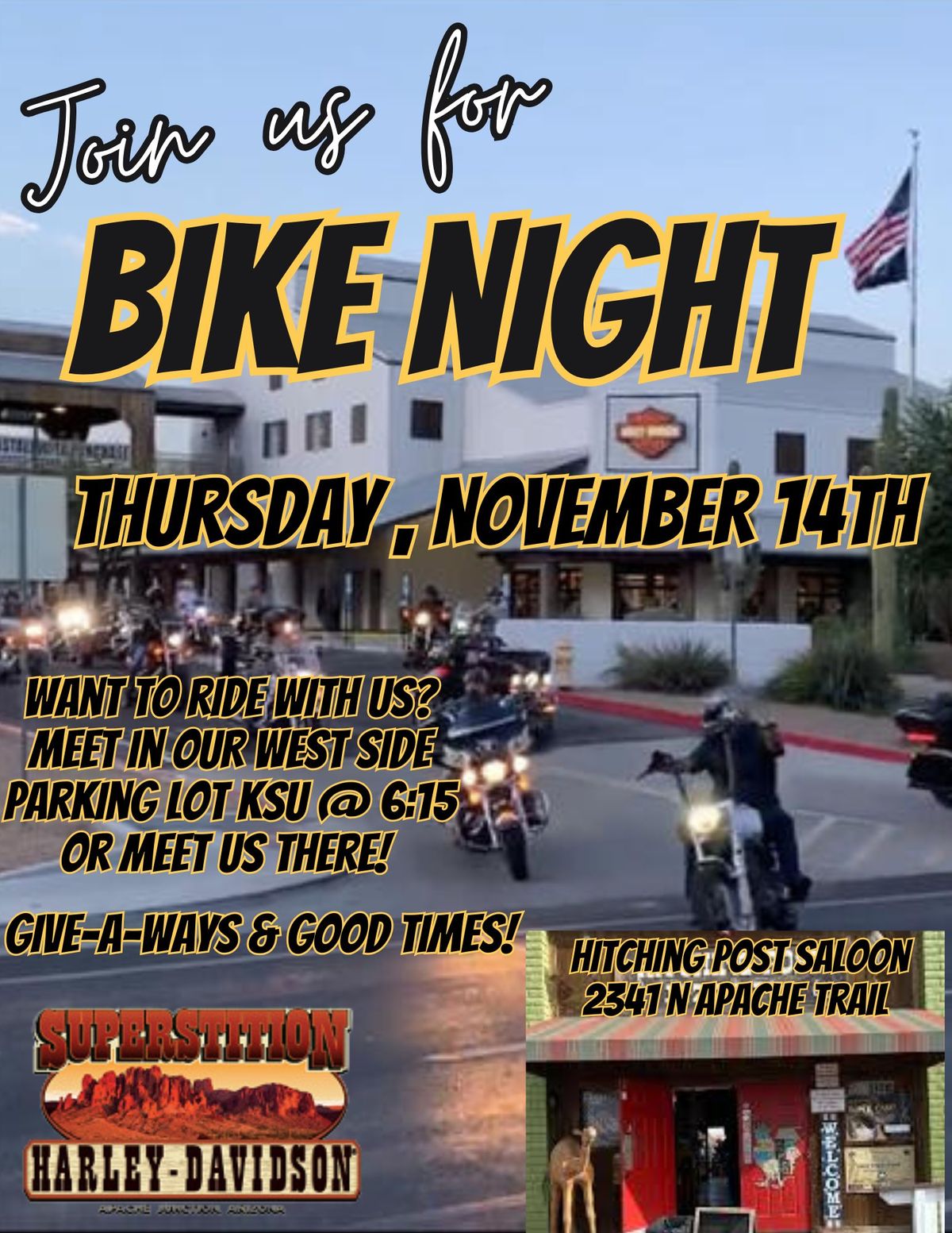 Ride with SHD\u00ae to Bike Night at The  Hitching Post 