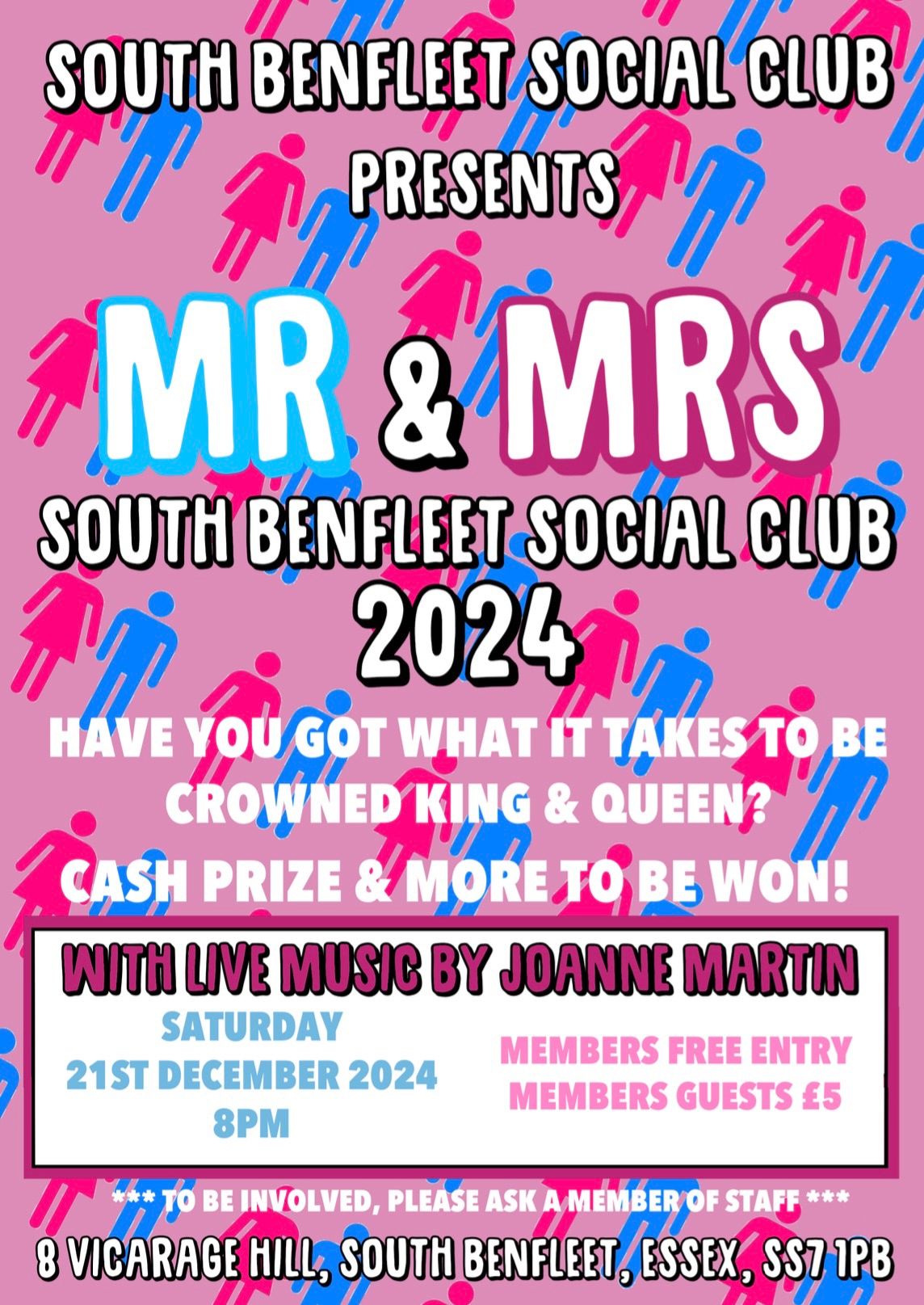 MR & MRS NIGHT AT THE SOUTH BENFLEET SOCIAL CLUB