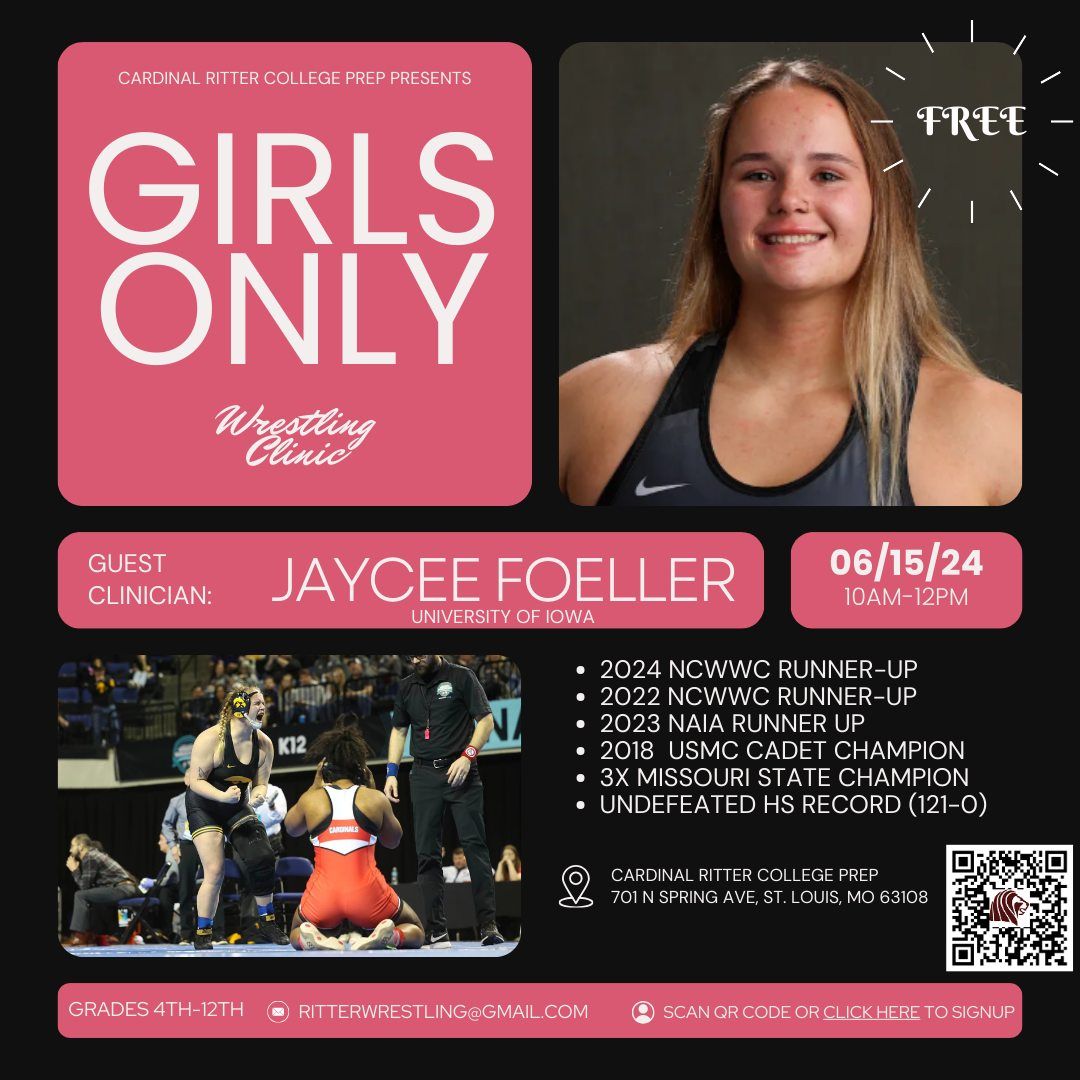 GIRLS ONLY Wrestling Clinic w\/ Jaycee Foeller